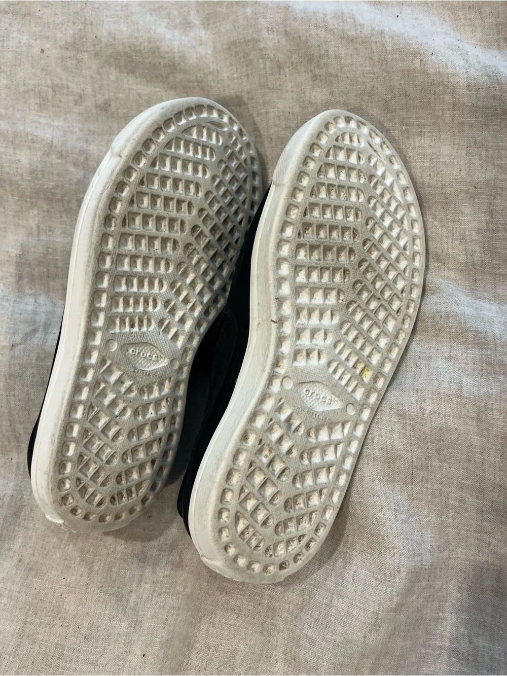 CROCS Black Slip-On Perforated Casual Shoes with White Sole